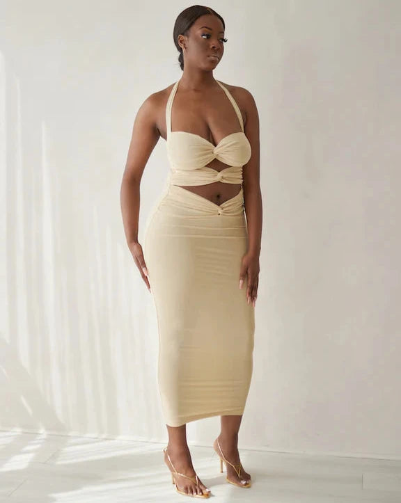 white christmas dresses Tonyy White Storm Cut-Out Maxi Dress main image 0