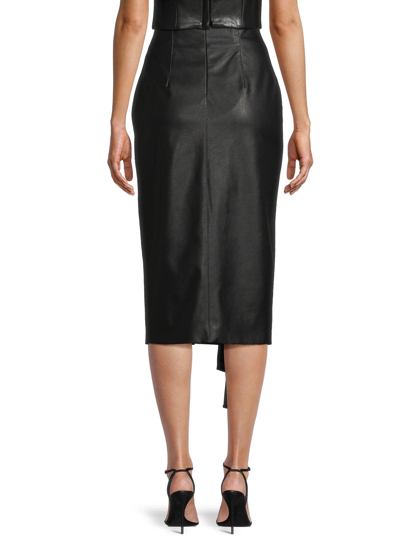 ELIRA - Vegan Leather | High Waist Midi Skirt