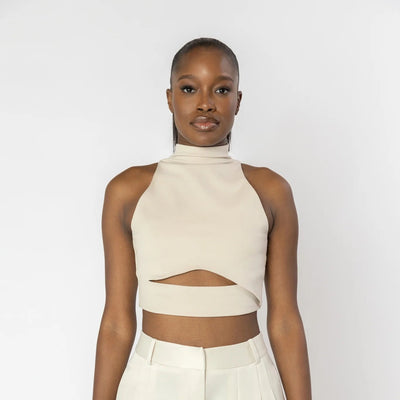 TITIAN Halter Knit Crop Top