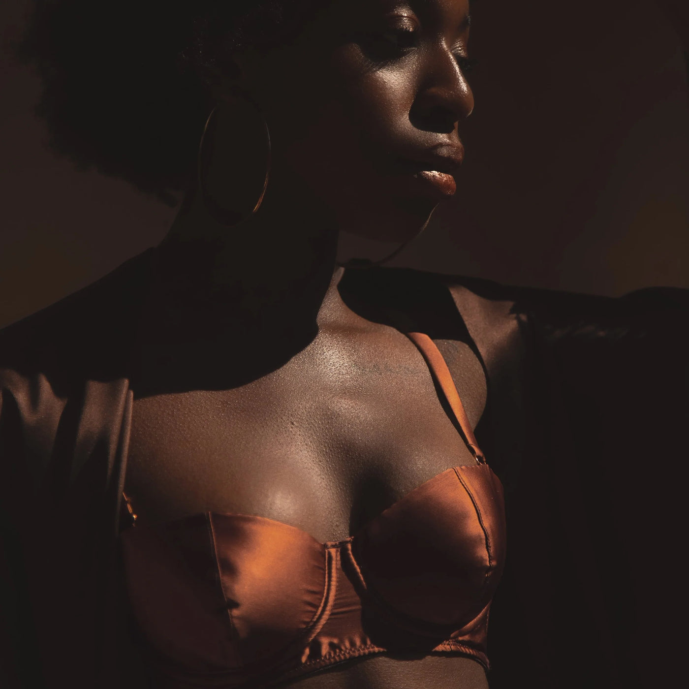 Mawu Copper Silk Balconette Bra