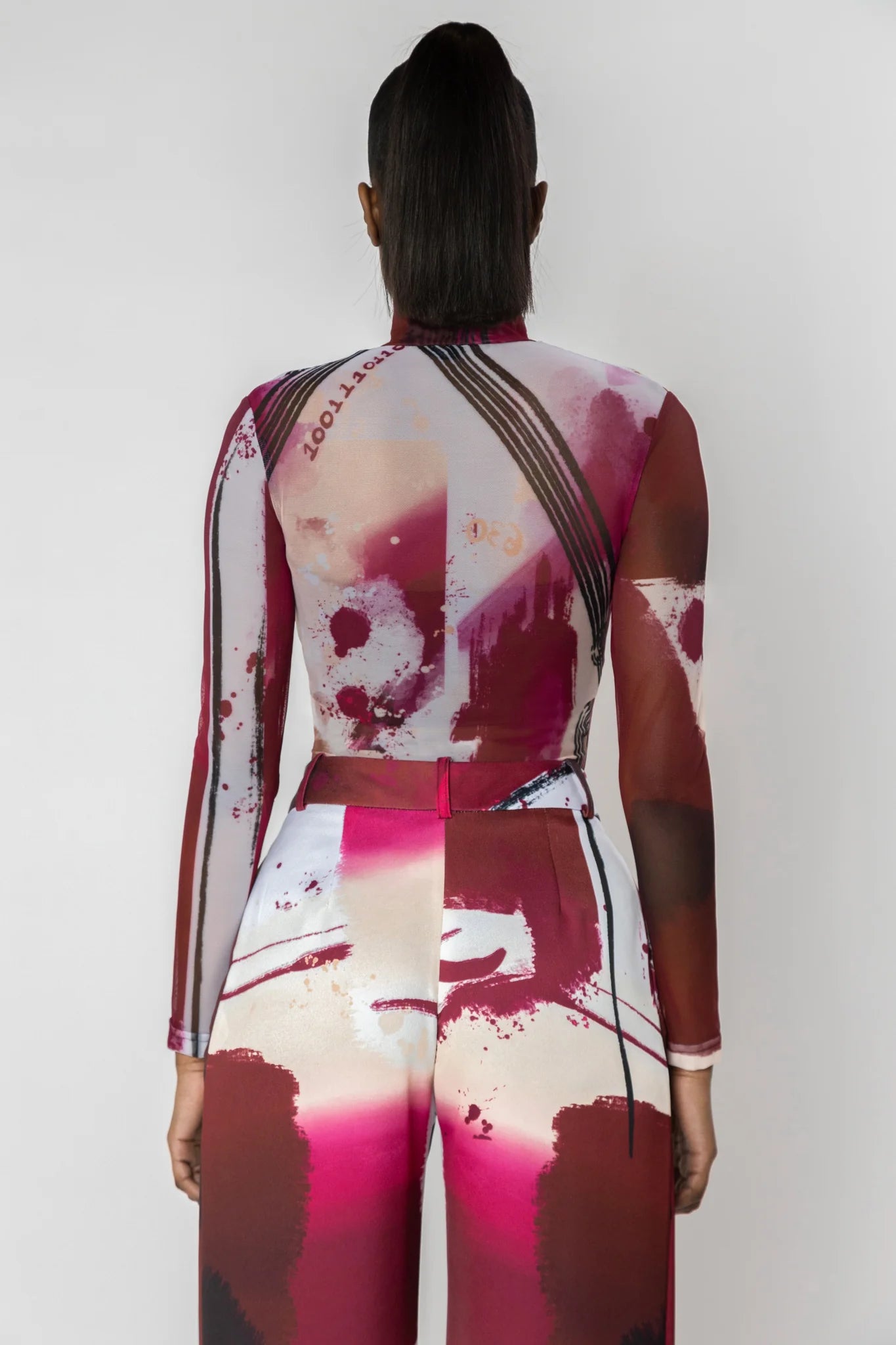 FRESCO Sheer Print Top