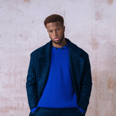 Millgrove Blue Ribbed Jumper