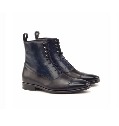 Black Denim Patina Balmoral Boots