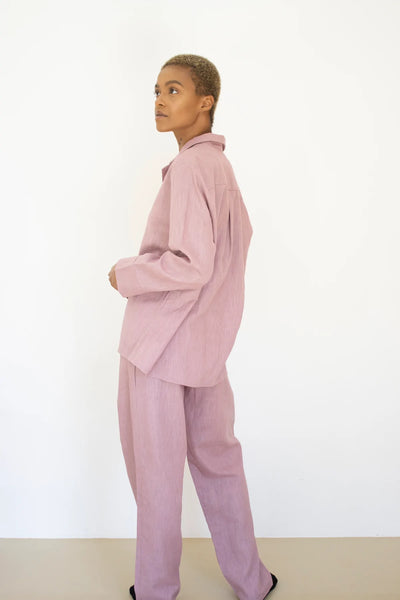 Grace Linen Lounge Pyjama Set - Rose