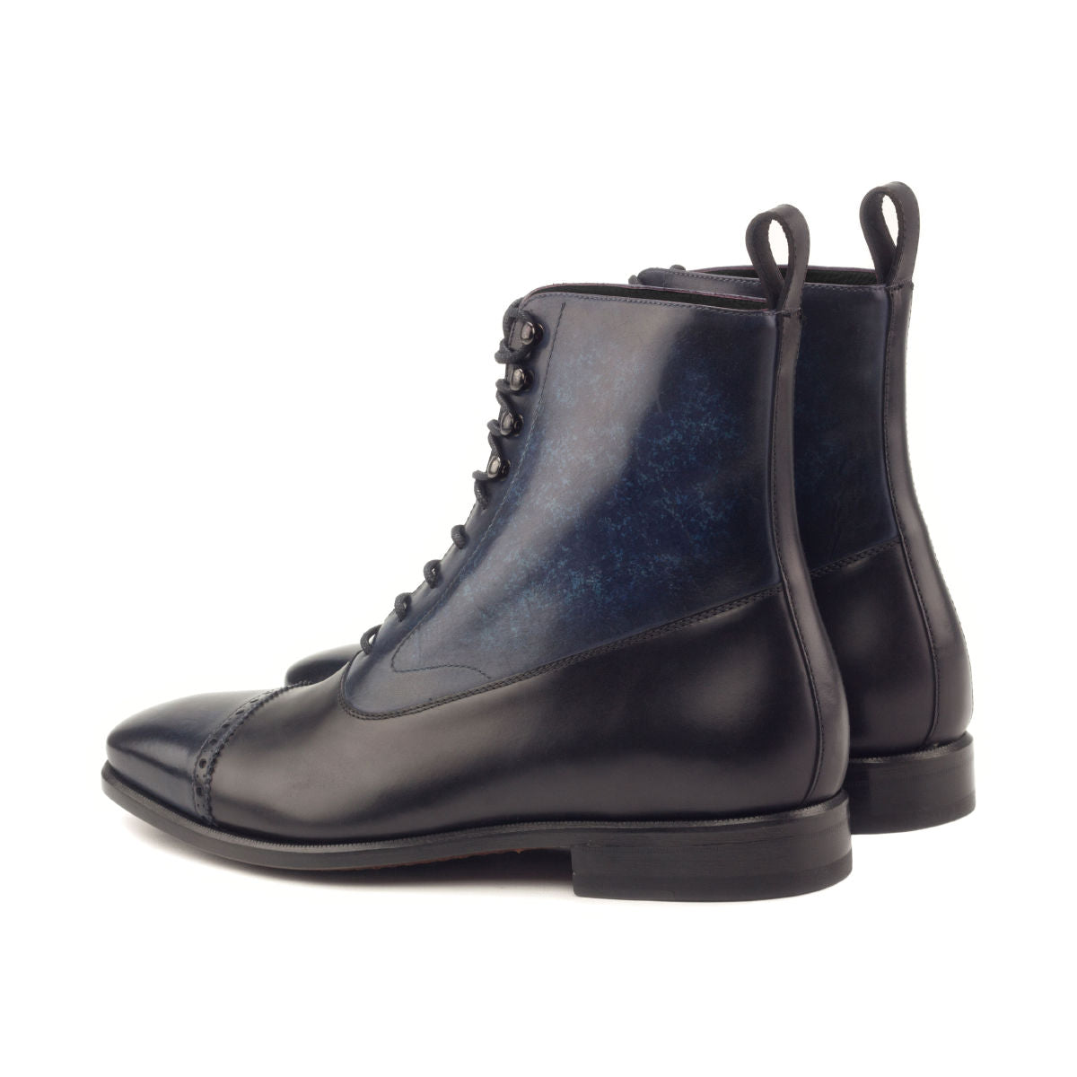 Black Denim Patina Balmoral Boots