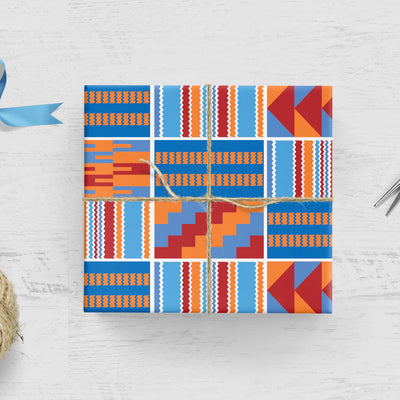 Kente Blue Gift Wrap